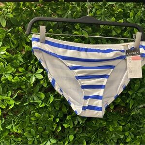 Ralph Lauren Blue and White Striped Swimwear Size 6